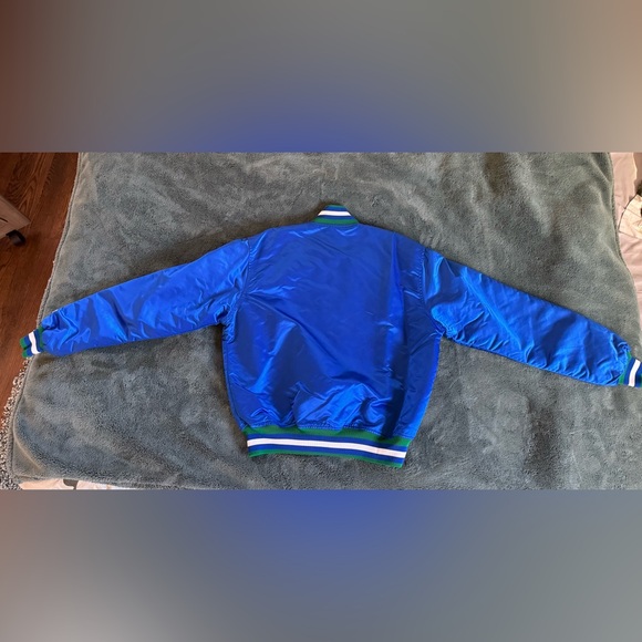 Vintage 1990s Minnesota Timberwolves Satin Starter Bomber Jacket Sz L - Picture 4 of 11